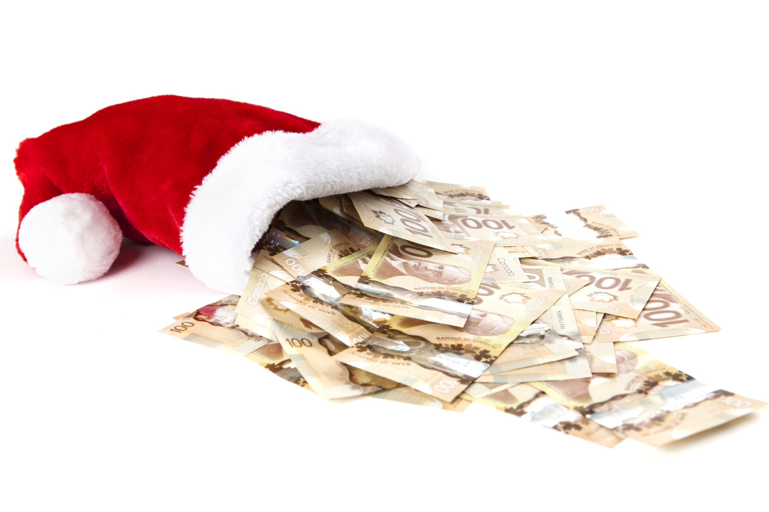 money in santa hat canada